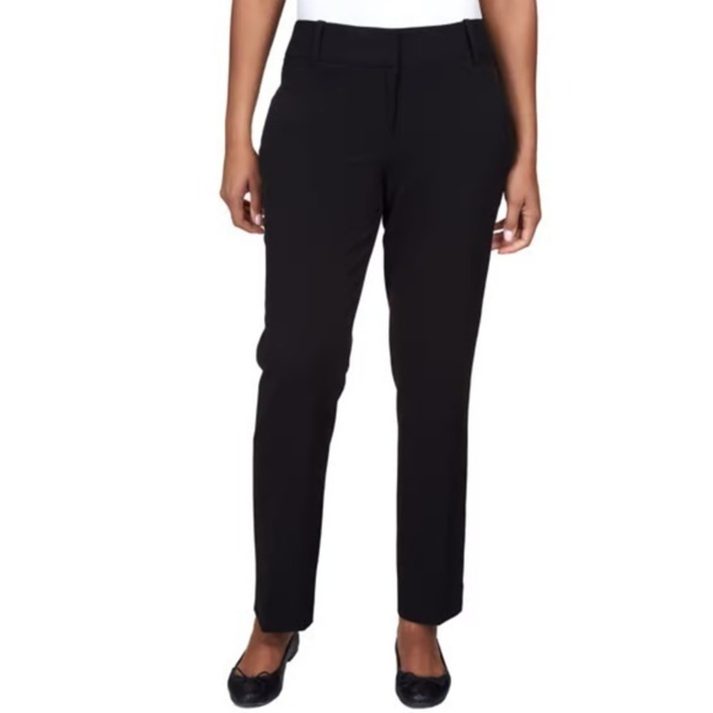 Emaline Women 16P Blk Slim Fit Dress Pants Preppy Classic Work Minimalist Office - Picture 1 of 10